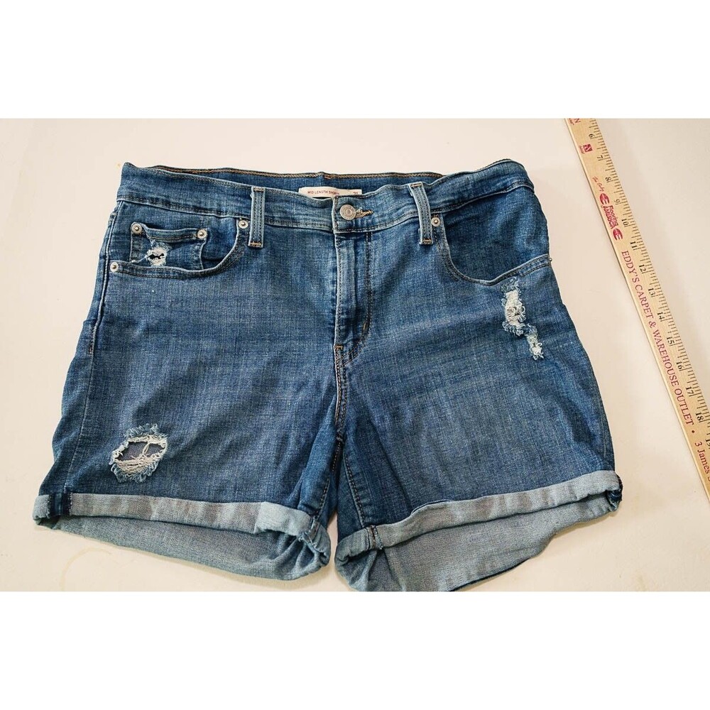 Levi levis Mid Length jean roll hem Shorts womens 31